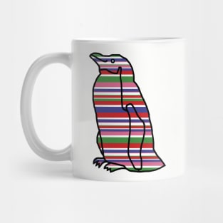 80s Colors Stripes Penguin Mug